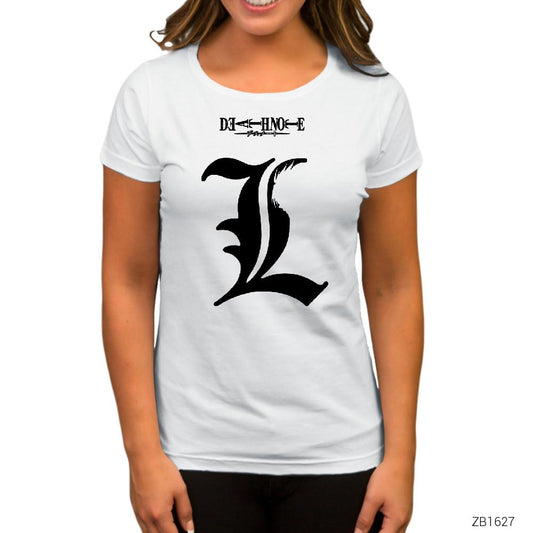 Death Note L Beyaz Kadın Tişört