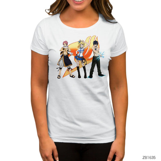 Fairy Tail Team 2 Beyaz Kadın Tişört