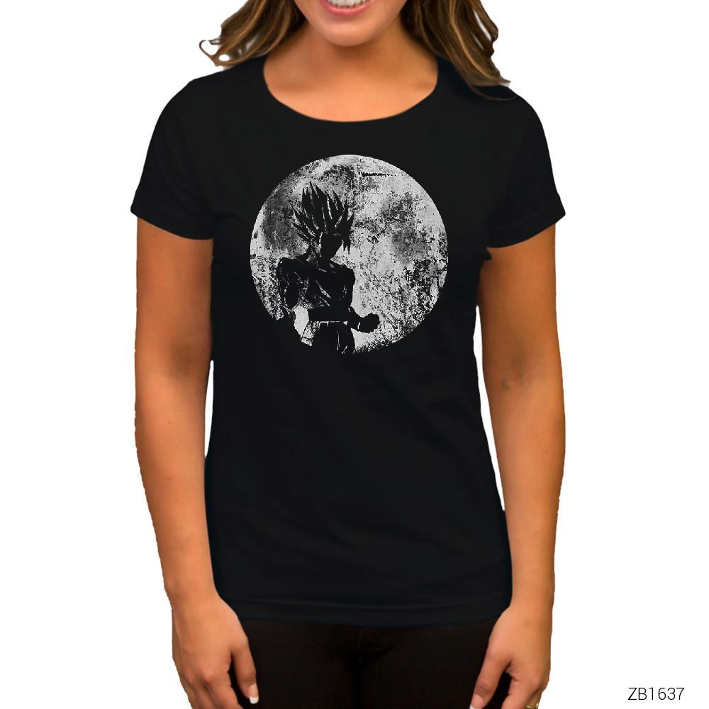 Dragon Ball Z Goku Over 9000 Siyah Kadın Tişört