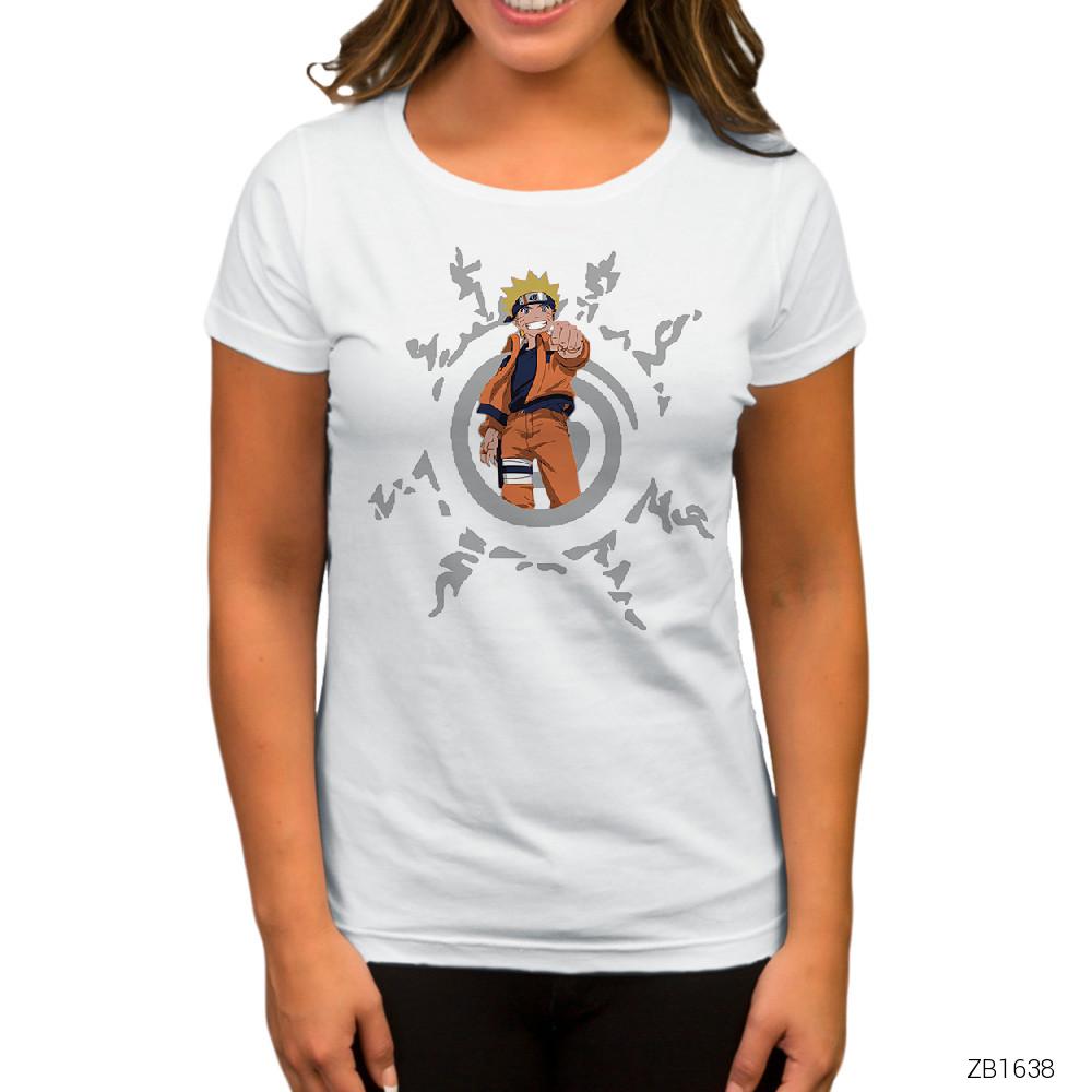 Naruto Power Beyaz Kadın Tişört