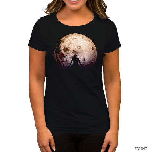 One Piece Santoryu Siyah Kadın Tişört