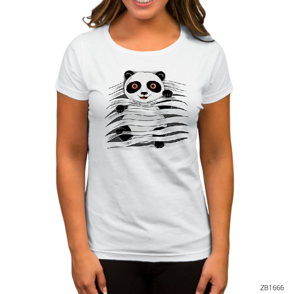 Panda in Tee Beyaz Kadın Tişört