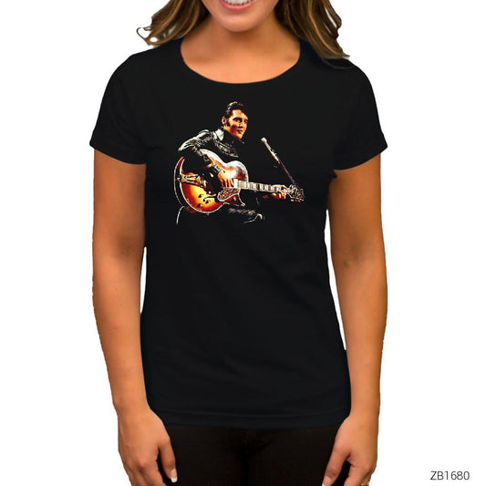 Elvis Presley Siyah Kadın Tişört