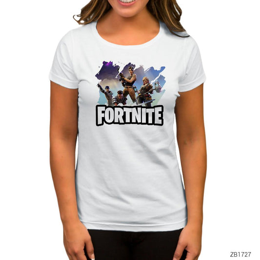 Fortnite Team 4 Beyaz Kadın Tişört