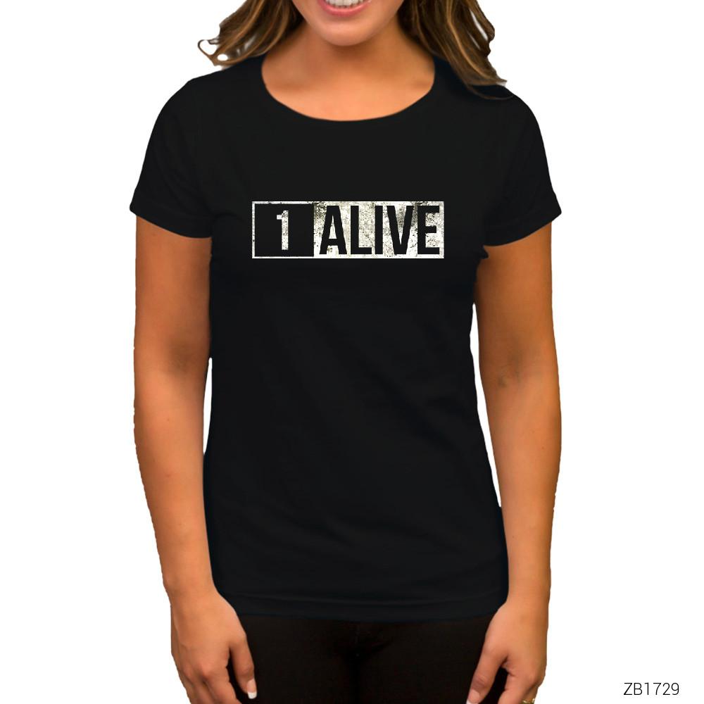 PUBG 1 Alive Siyah Kadın Tişört