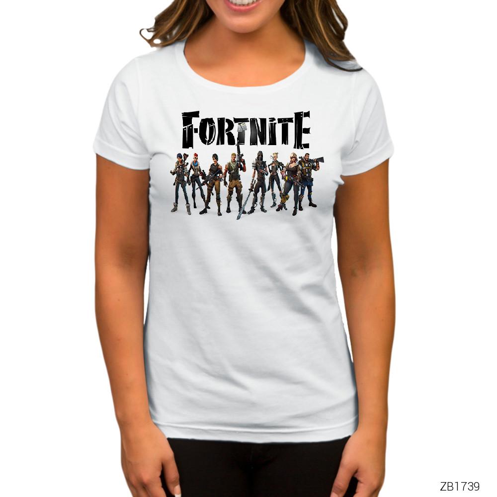Fortnite Family Beyaz Kadın Tişört