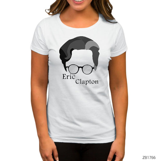 Eric Clapton Face Beyaz Kadın Tişört