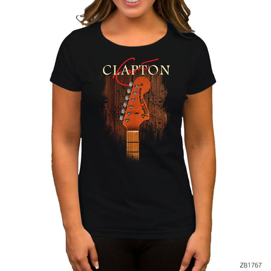 Eric Clapton Guitar Siyah Kadın Tişört