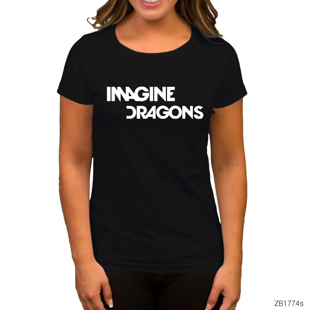 Imagine Dragons Logo Siyah Kadın Tişört