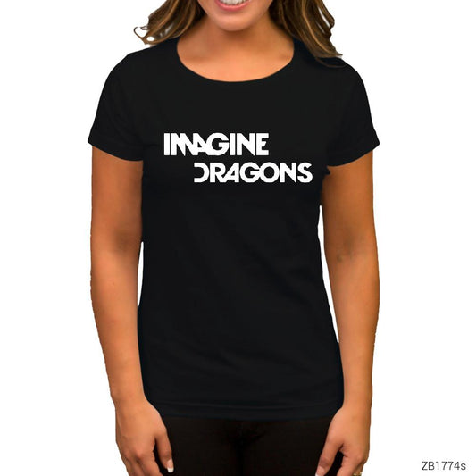 Imagine Dragons Logo Siyah Kadın Tişört