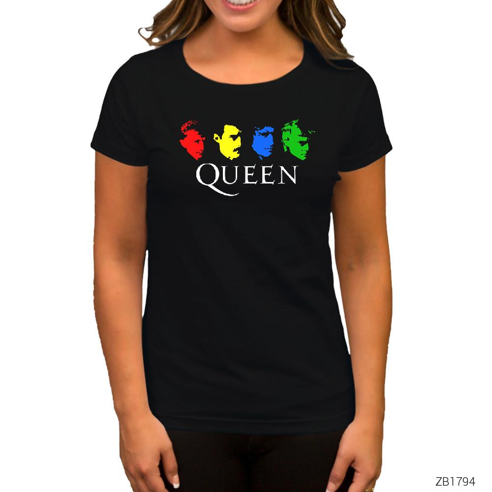 Queen Colored Siyah Kadın Tişört