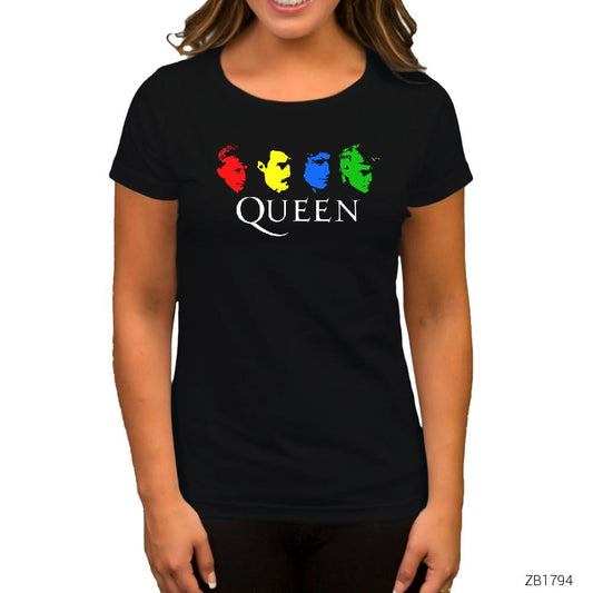 Queen Colored Siyah Kadın Tişört