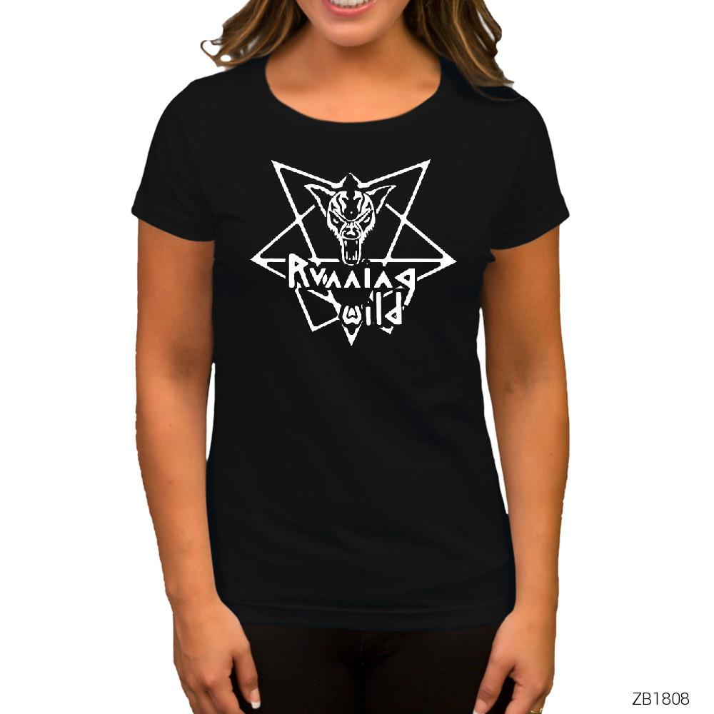 Running Wild Symbol Siyah Kadın Tişört