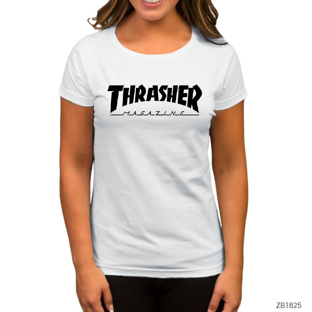 Thrasher Magazine Classic Beyaz Kadın Tişört