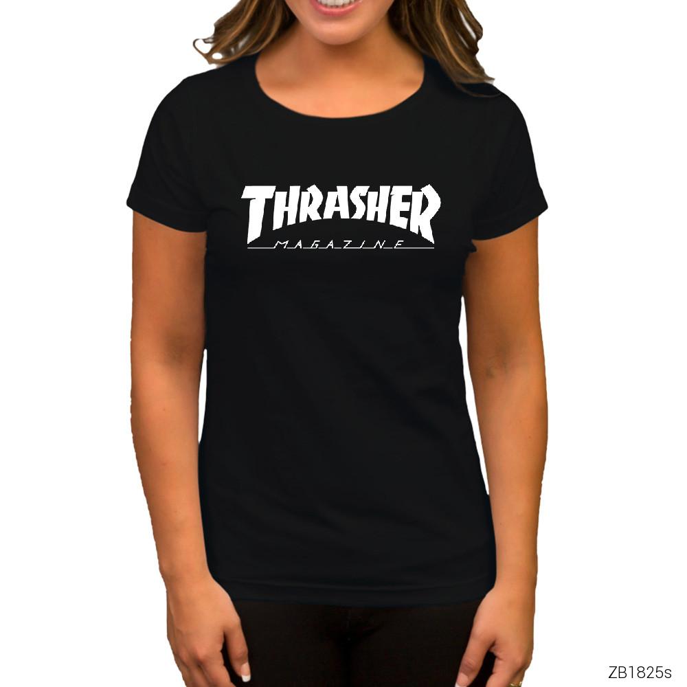 Thrasher Magazine Classic Siyah Kadın Tişört