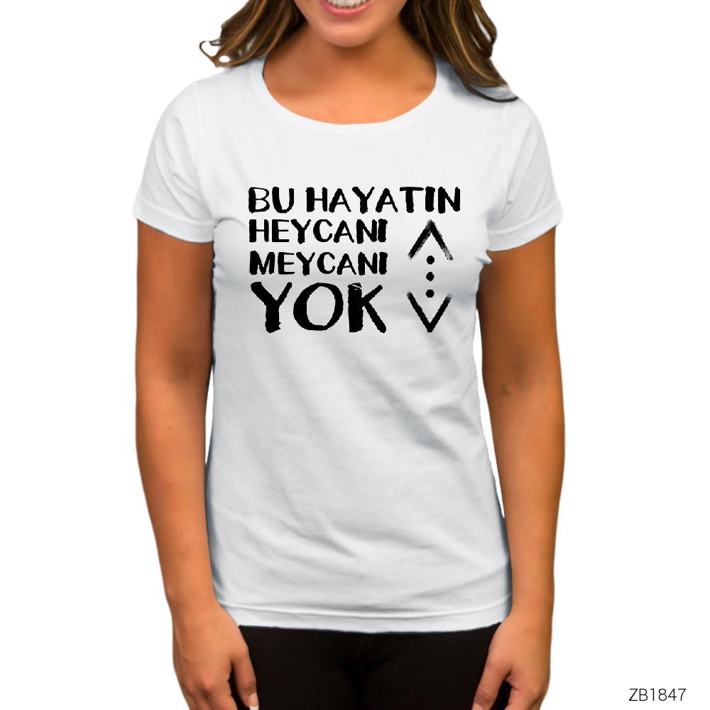 Gazapizm Heycanı Meycanı Yok Beyaz Kadın Tişört