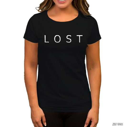 Lost Official Logo Siyah Kadın Tişört