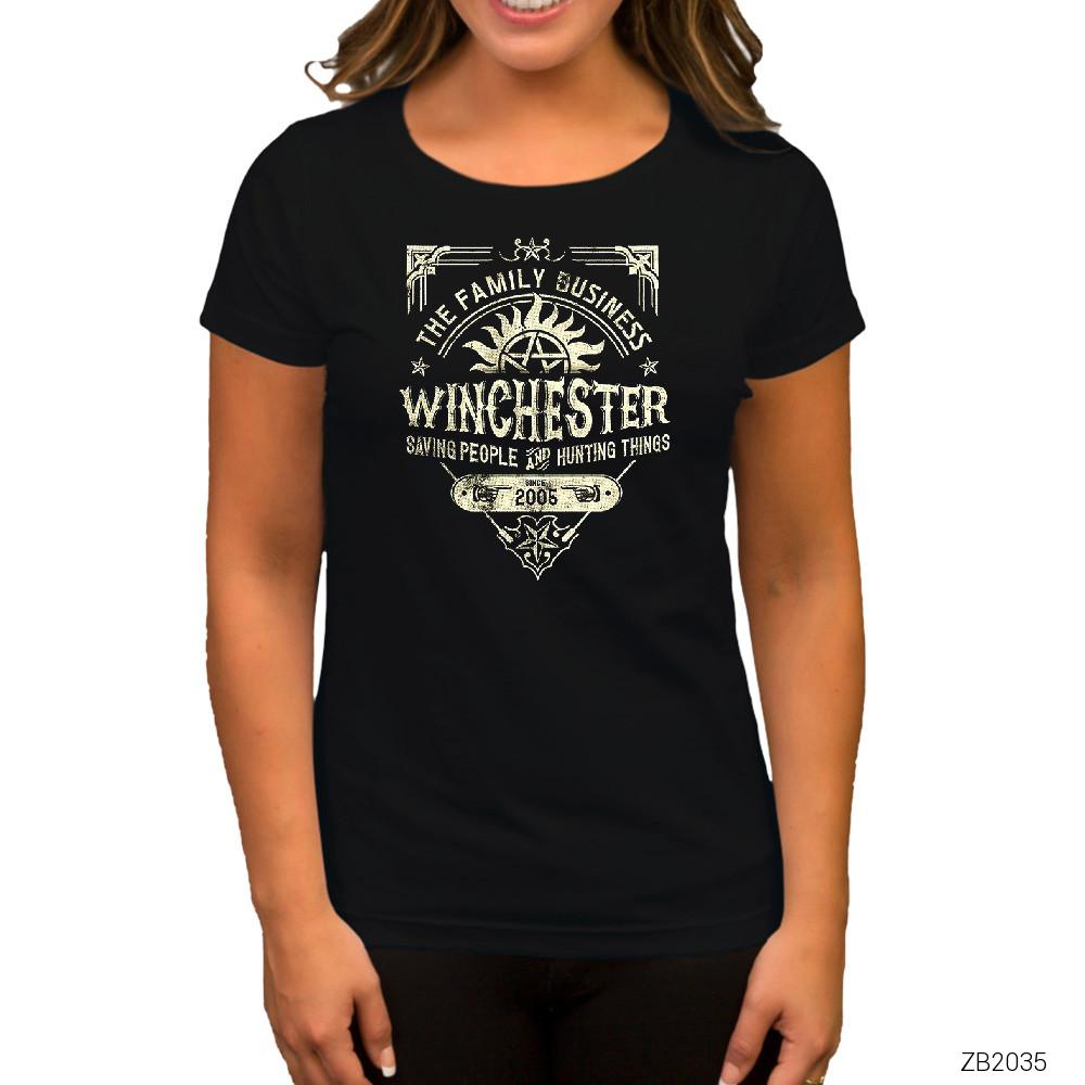 Supernatural A Very Winchester Siyah Kadın Tişört