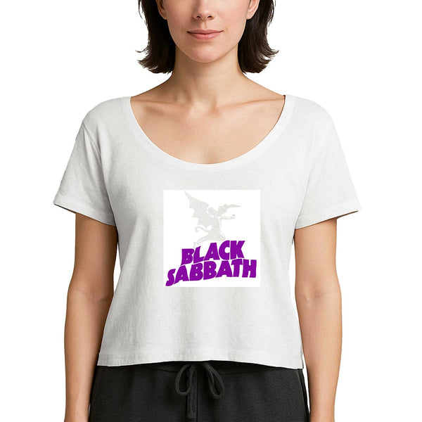 Black Sabbath Cover Beyaz Kadın Tişört