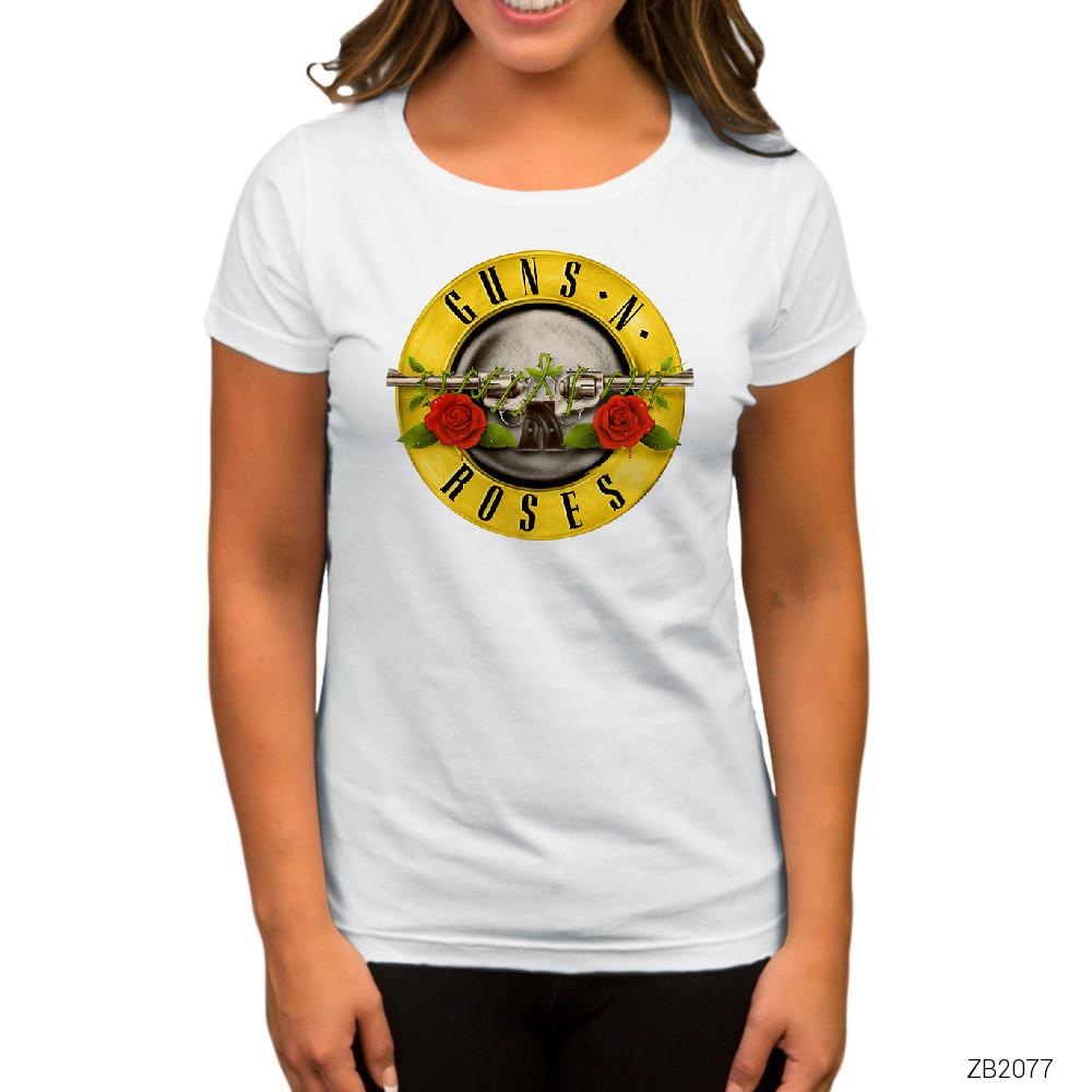 Guns N Roses Classic Beyaz Kadın Tişört