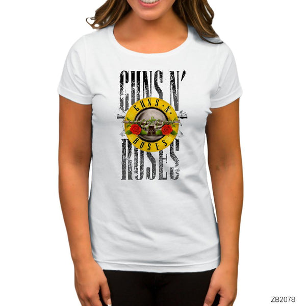 Guns N Roses Old Style Beyaz Kadın Tişört