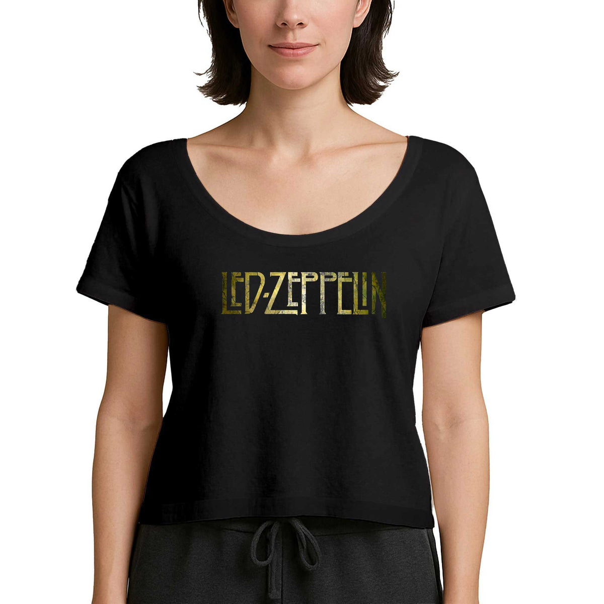 Led Zeppelin Wall Siyah Kadın Tişört