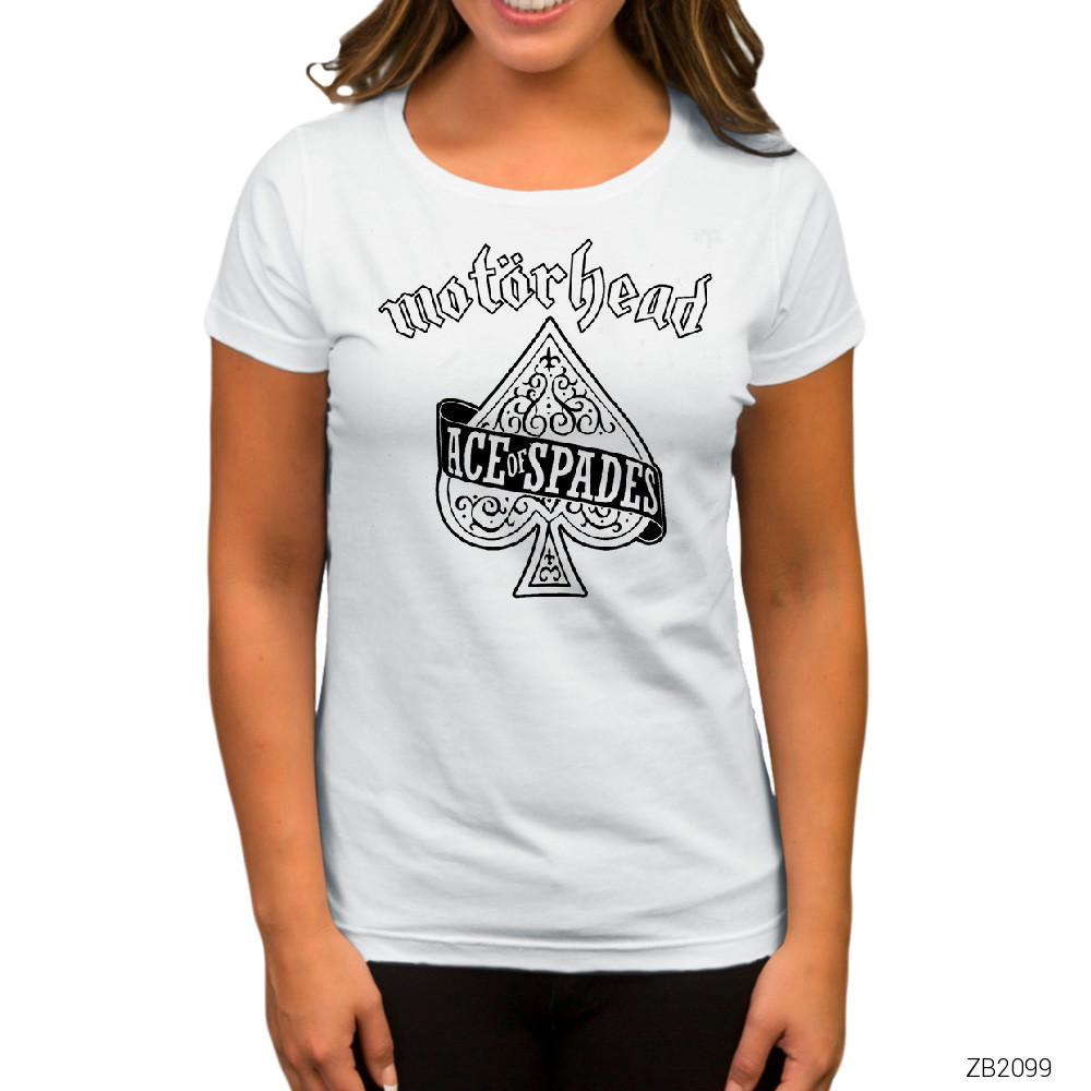 Motörhead Ace of Spades Beyaz Kadın Tişört