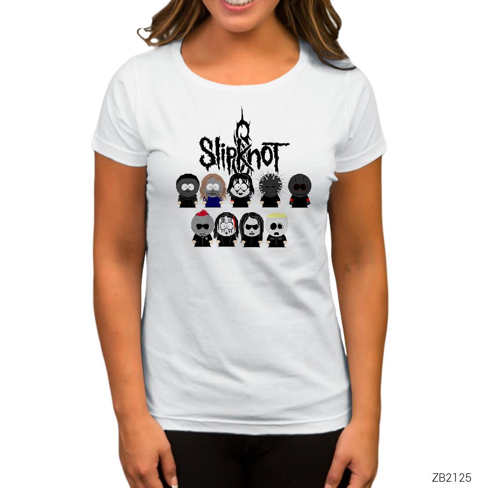 Slipknot Cartoon Beyaz Kadın Tişört