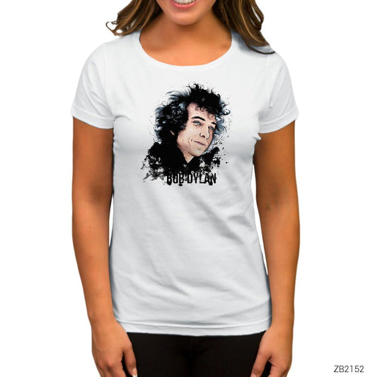 Bob Dylan Face Beyaz Kadın Tişört