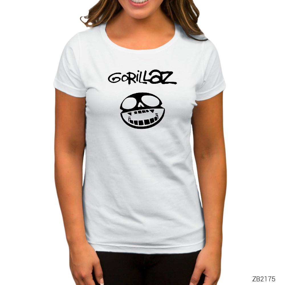 Gorillaz Smile Beyaz Kadın Tişört