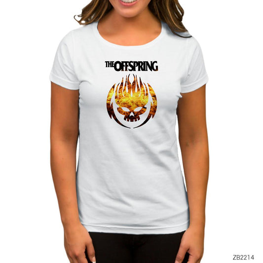 The Offspring Fire Skull Beyaz Kadın Tişört