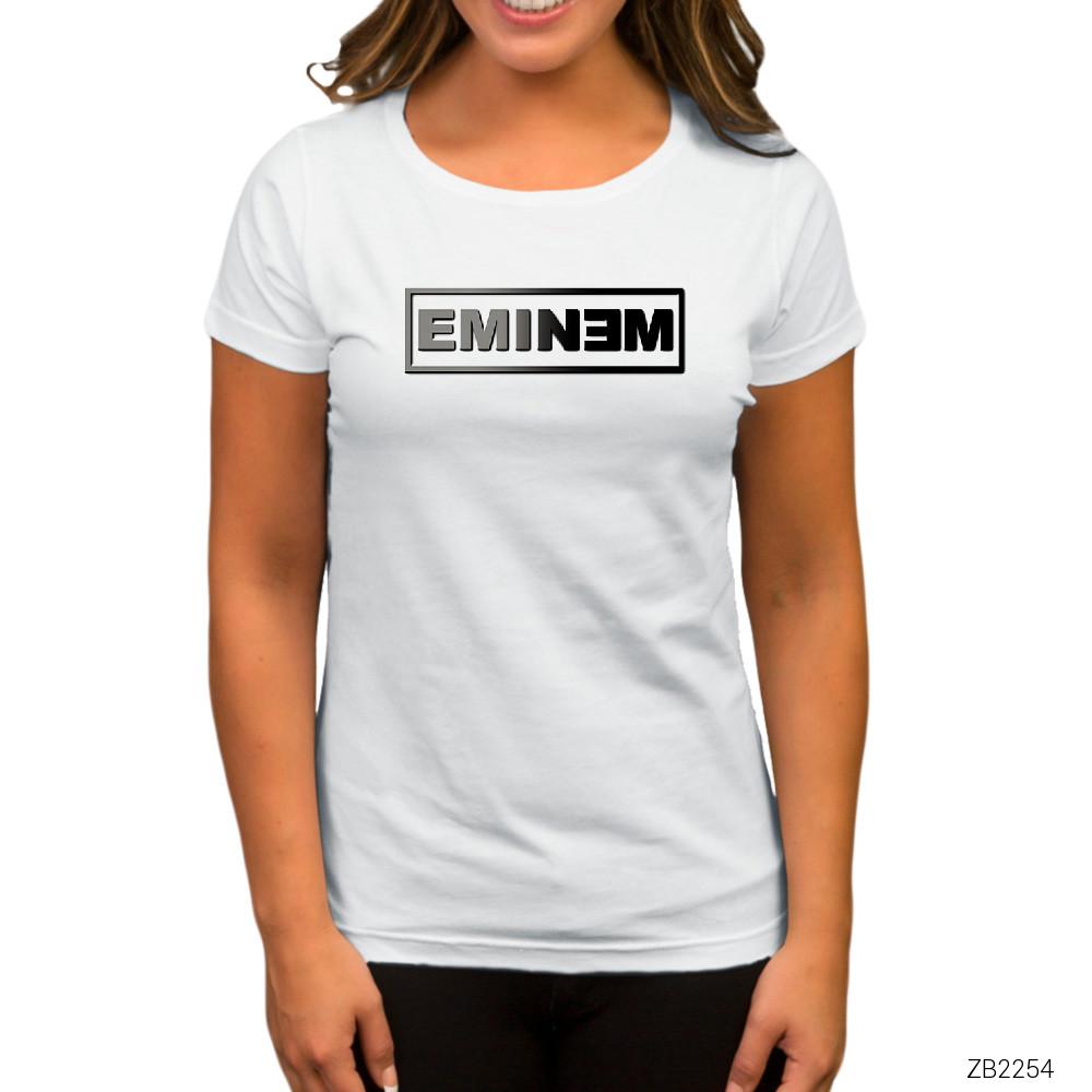 Eminem Logo Beyaz Kadın Tişört
