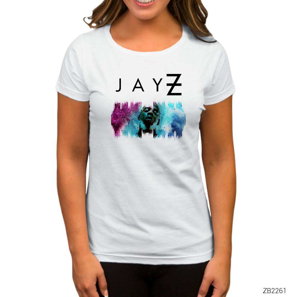 Jay-Z Colorful Cloud Beyaz Kadın Tişört