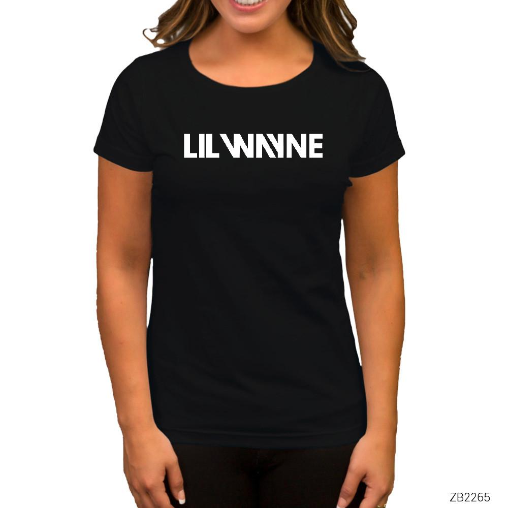 Lil Wayne Text Siyah Kadın Tişört