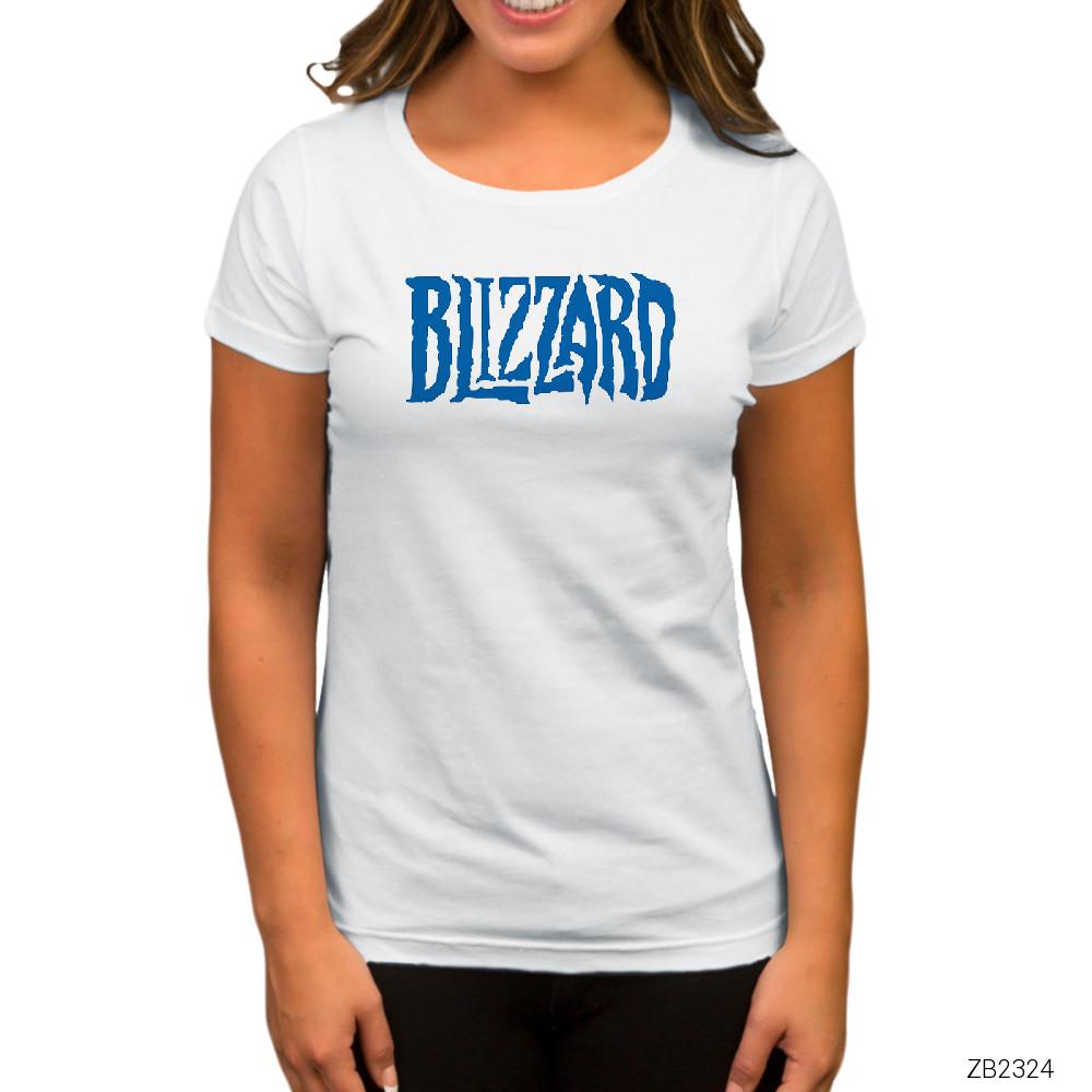 Blizzard Logo Beyaz Kadın Tişört