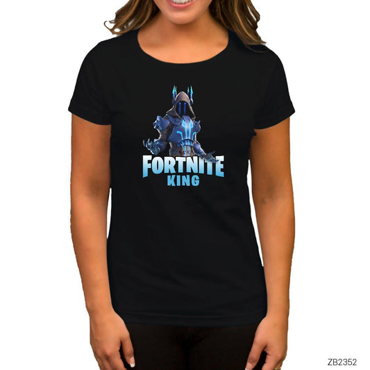 Fortnite King Siyah Kadın Tişört