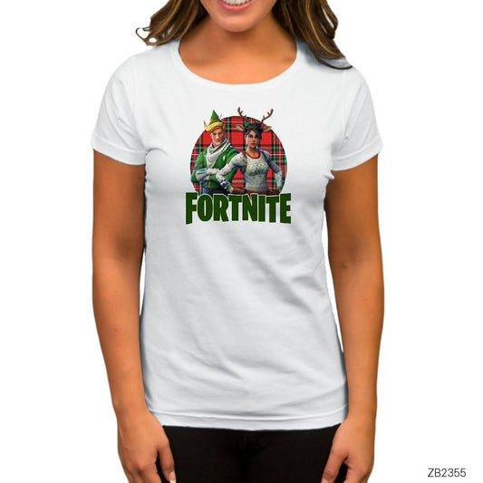 Fortnite X-mas Skin Logo Beyaz Kadın Tişört