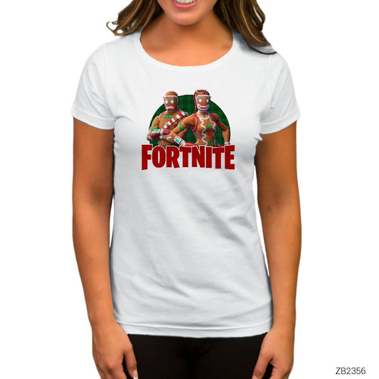 Fortnite X-mas Skin Logo 2 Beyaz Kadın Tişört