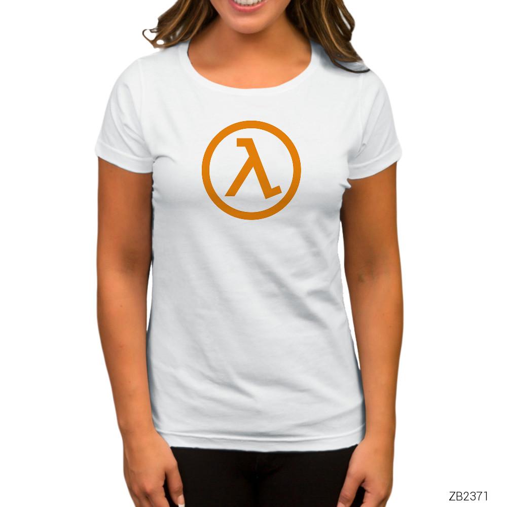 Half Life Logo Beyaz Kadın Tişört