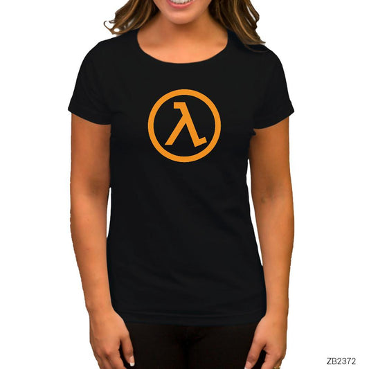 Half Life Logo Pocket Siyah Kadın Tişört