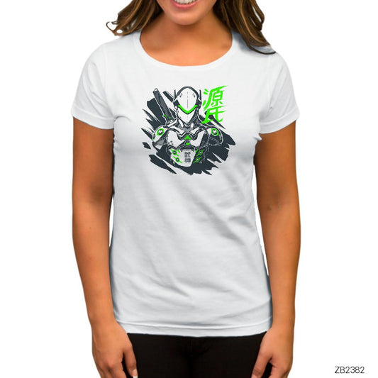 Overwatch Genji Beyaz Kadın Tişört