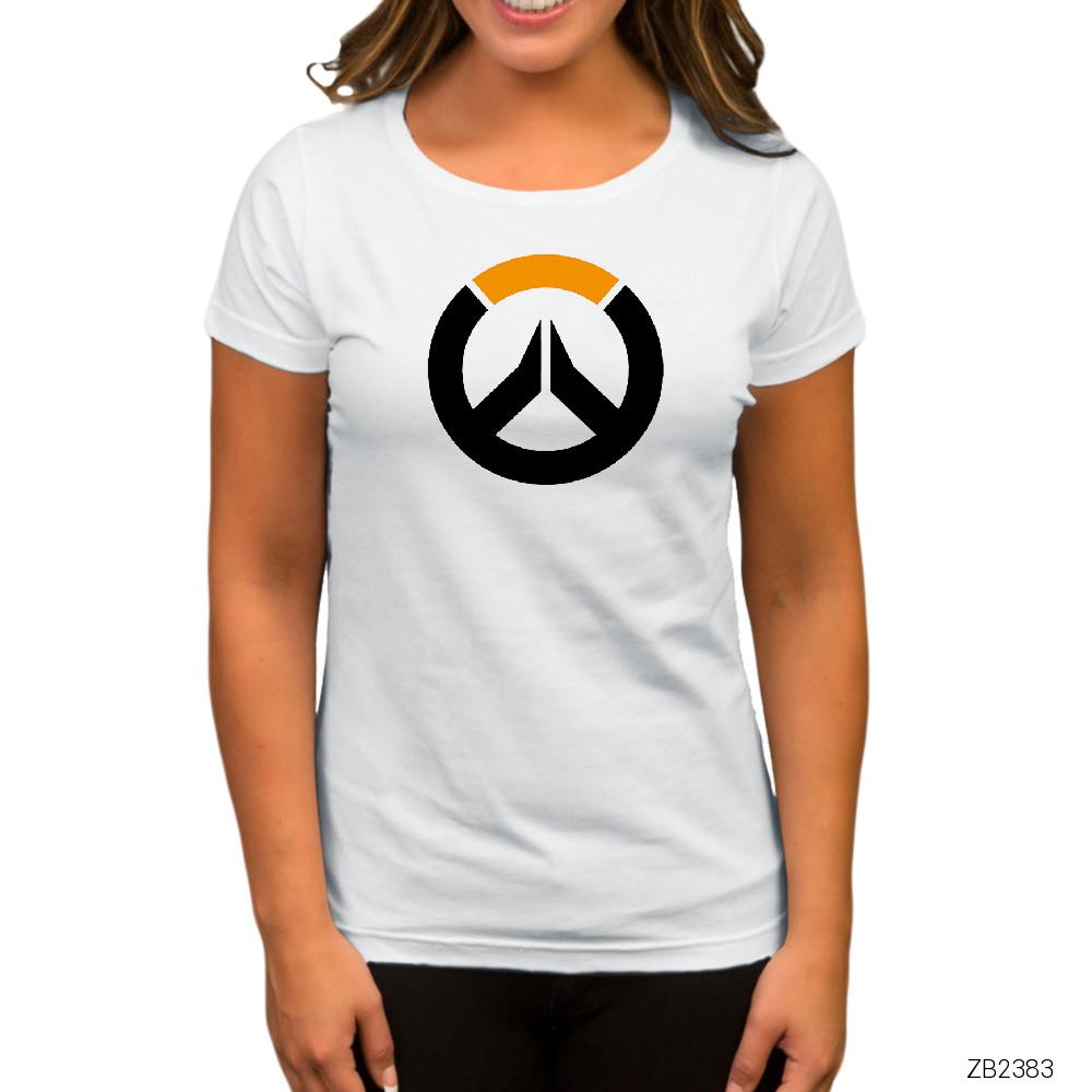 Overwatch Logo Beyaz Kadın Tişört