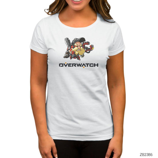 Overwatch Torbjorn Cute Beyaz Kadın Tişört
