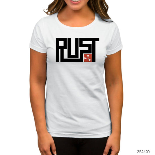 Rust Logo 2 Beyaz Kadın Tişört