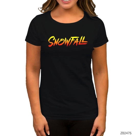 SnowFall Logo Siyah Kadın Tişört