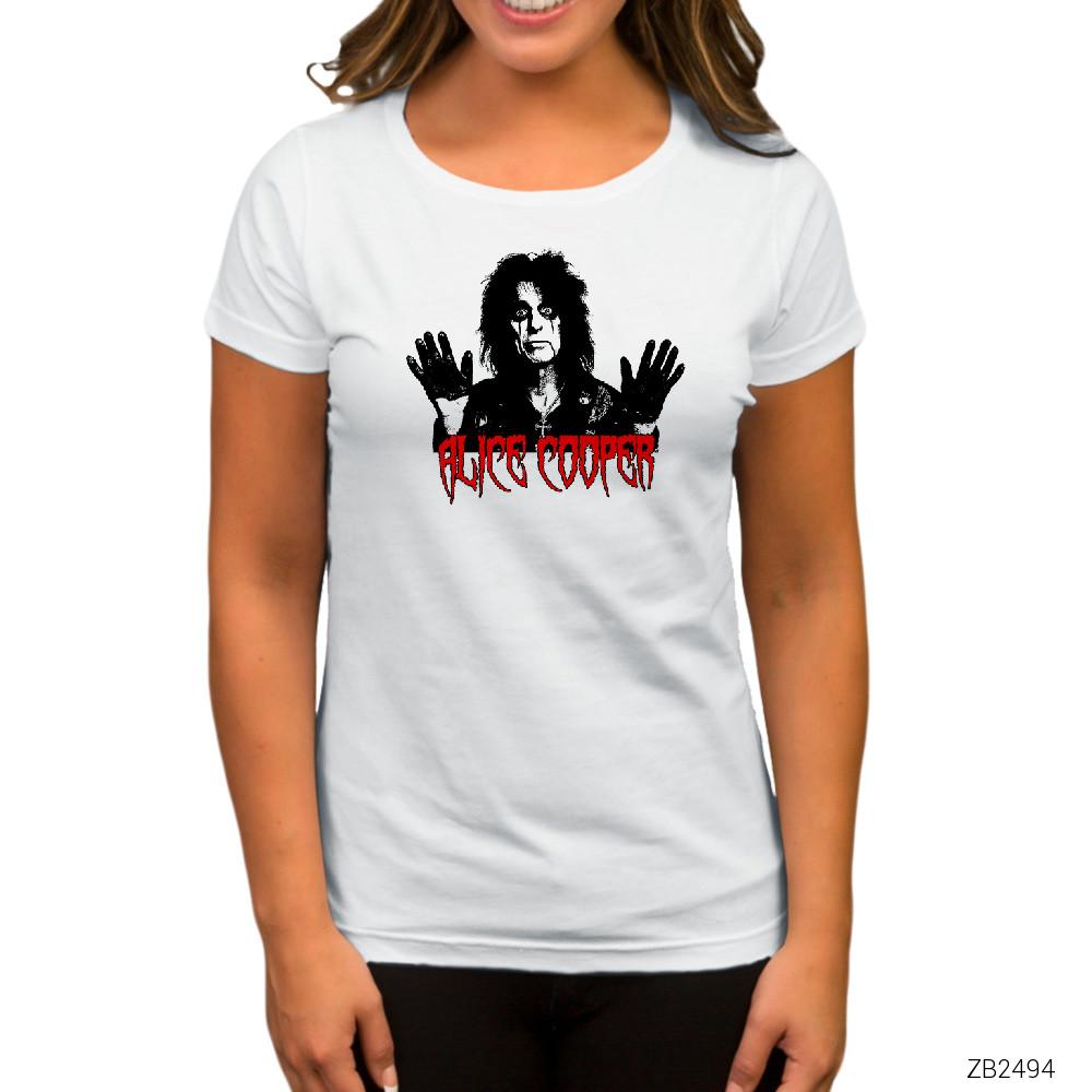 Alice Cooper Confused Beyaz Kadın Tişört