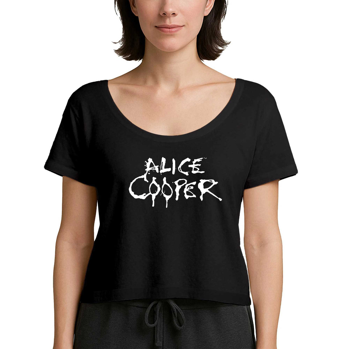 Alice Cooper Logo Siyah Kadın Tişört