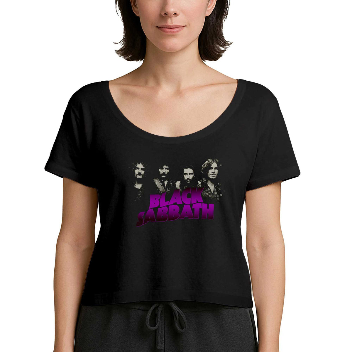 Black Sabbath Group 2 Siyah Kadın Tişört