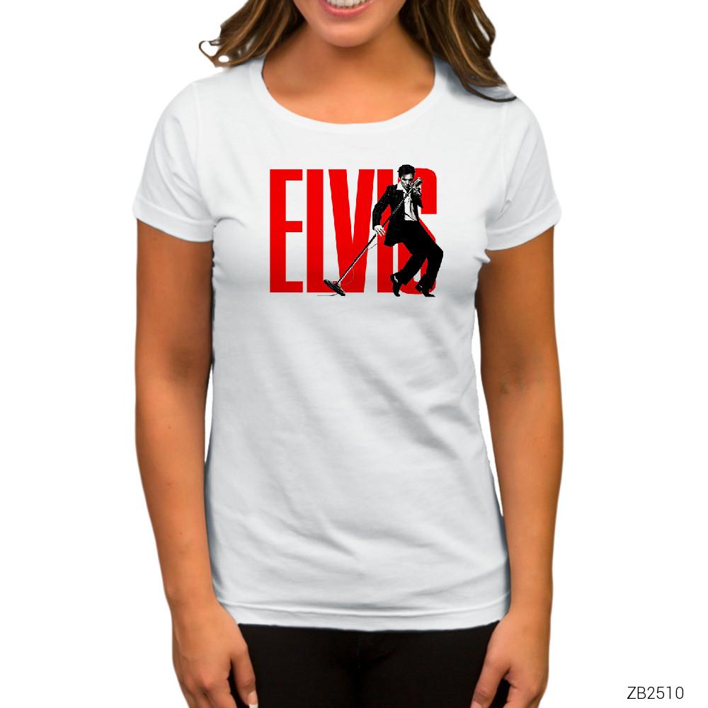 Elvis Logo Beyaz Kadın Tişört