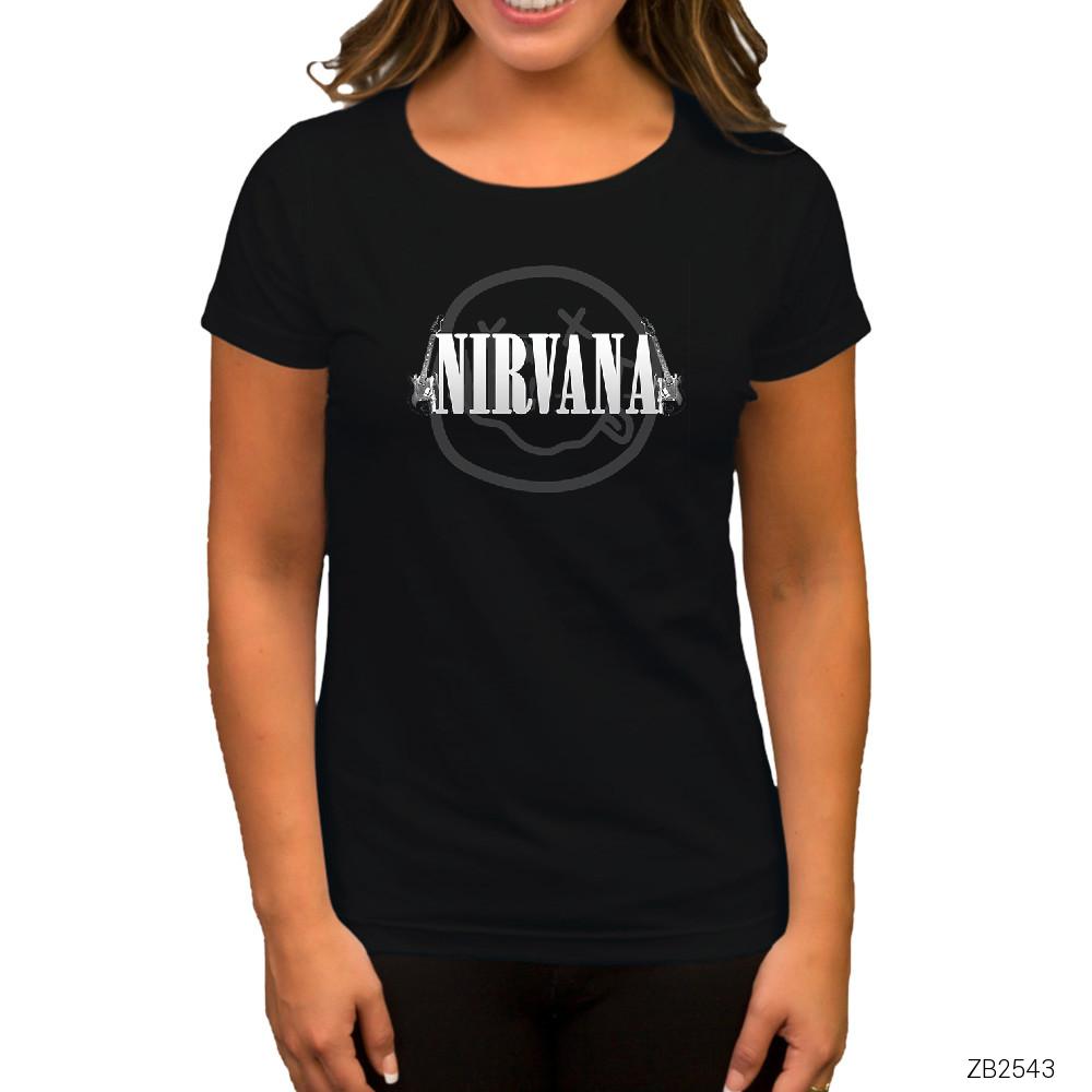 Nirvana Guitar Siyah Kadın Tişört